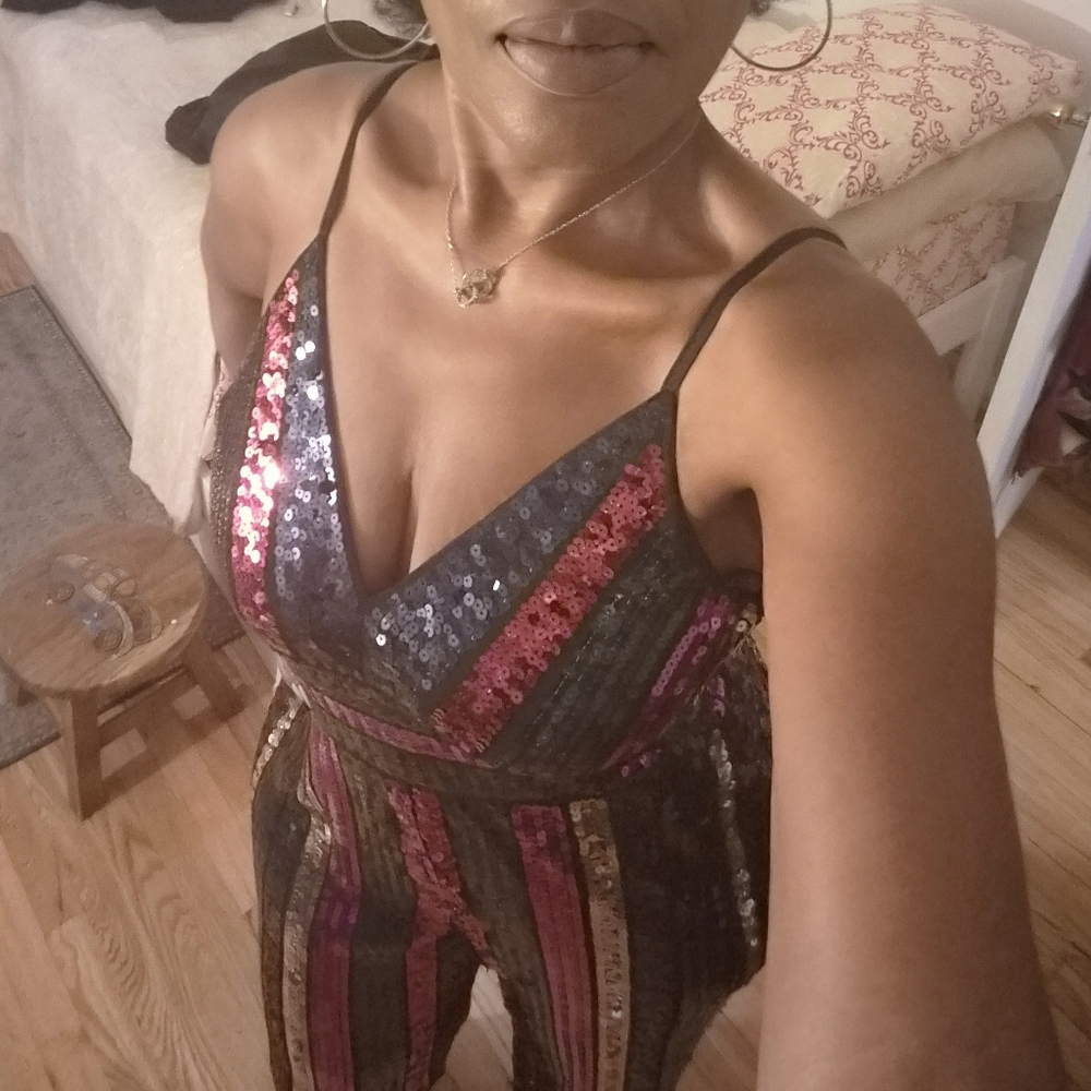 Express Multicolor Sequin Jumpsuit
